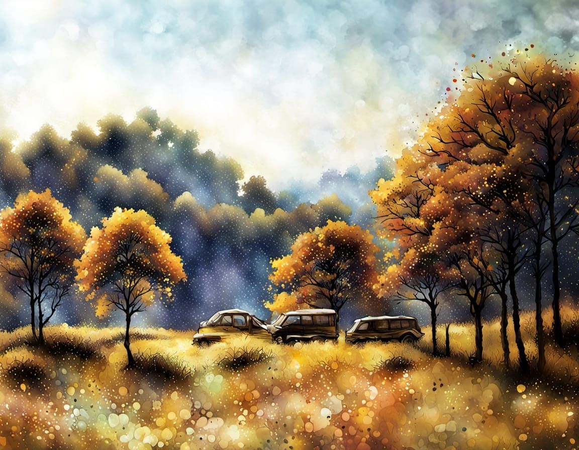 Minimalist Ink Drawing with Bokeh Effect