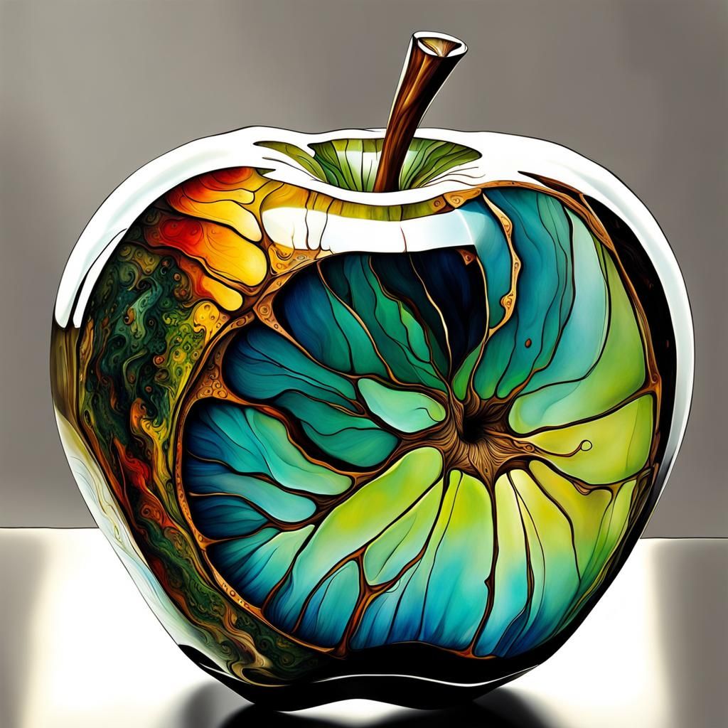 A gorgeous apple . By Salvador Dali.