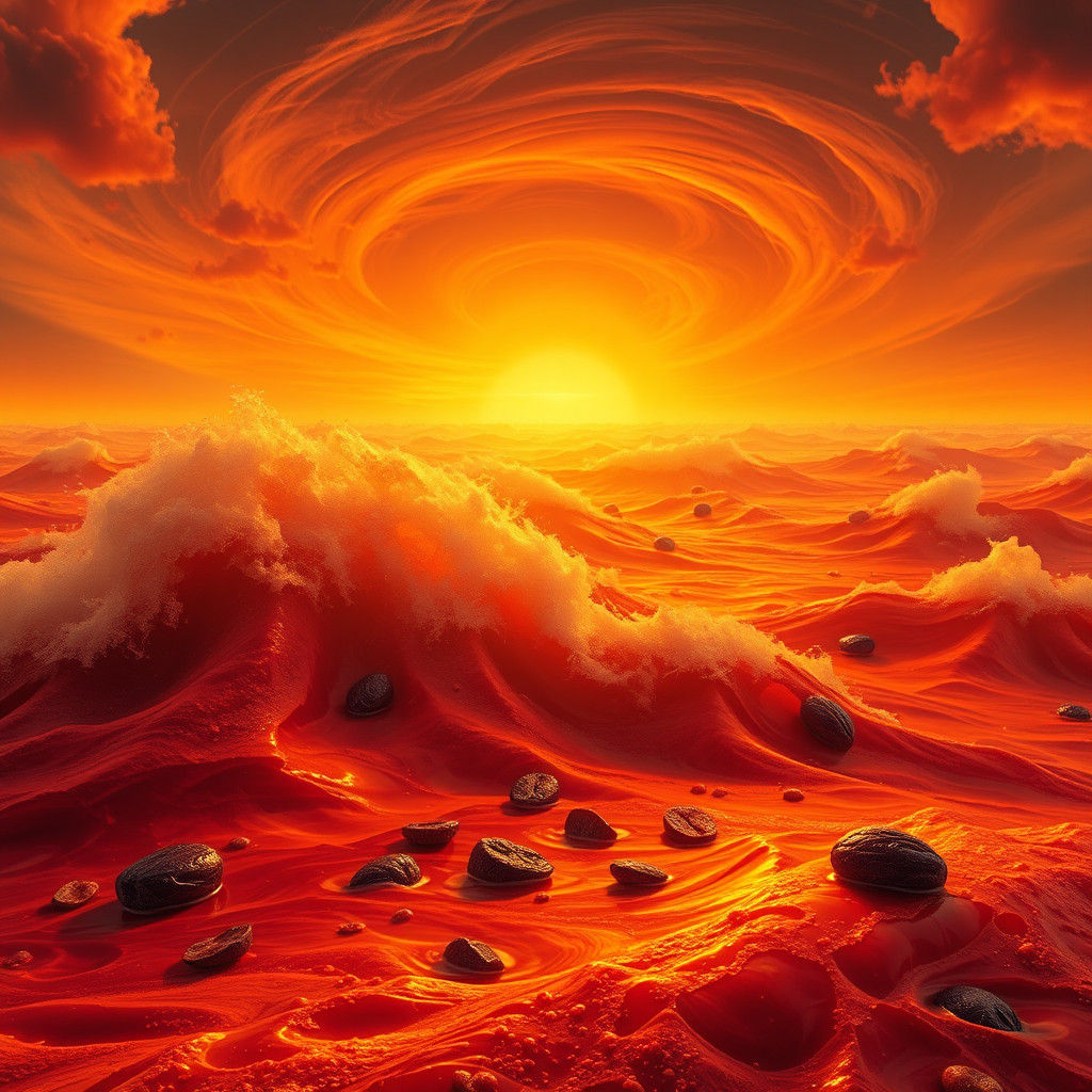 Fiery Sea: A High-Fantasy Matte Painting