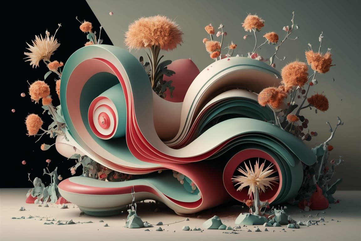 Vibrant Abstract Artwork with Australian Flora