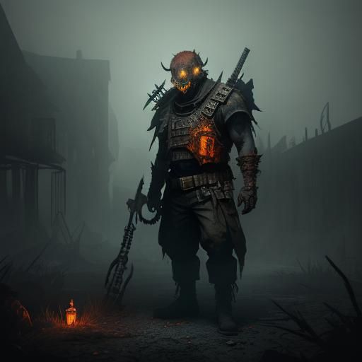 Menacing Supervisor in Dark Industrial Fantasy