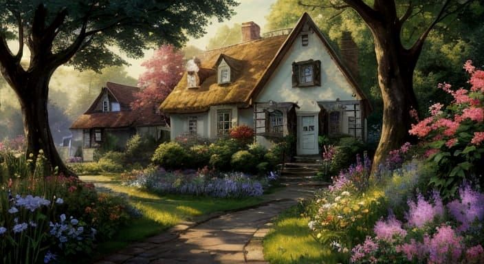 Kinkade Style Landscape Painting