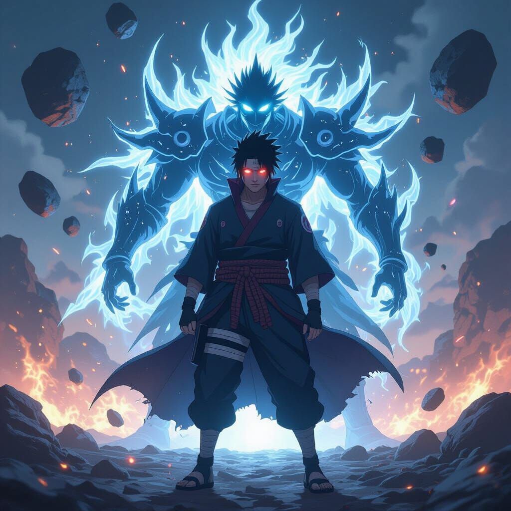 Shisui Uchiha with Susanoo Armor in Anime Style
