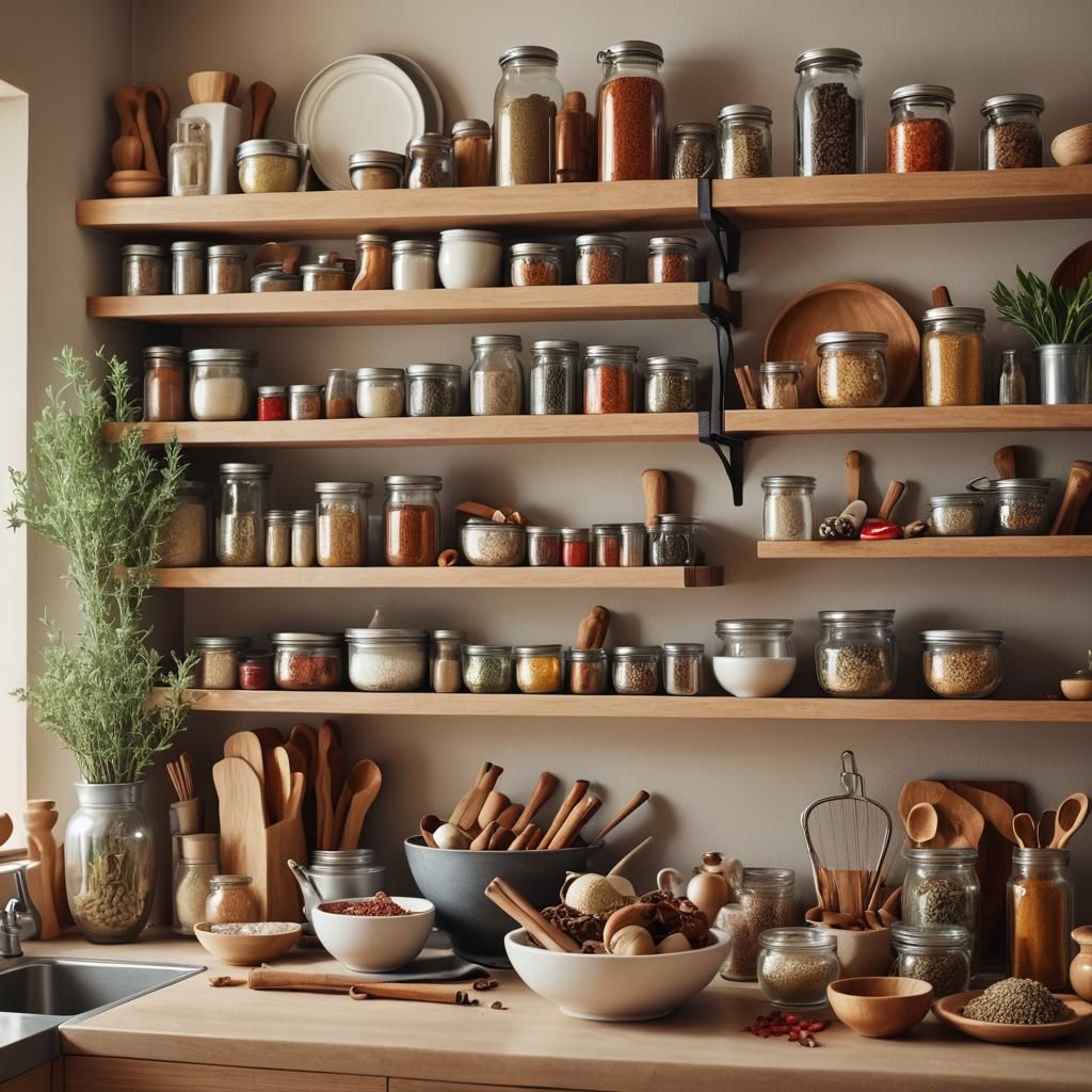 Inviting Kitchen Still Life with Spices and Utensils