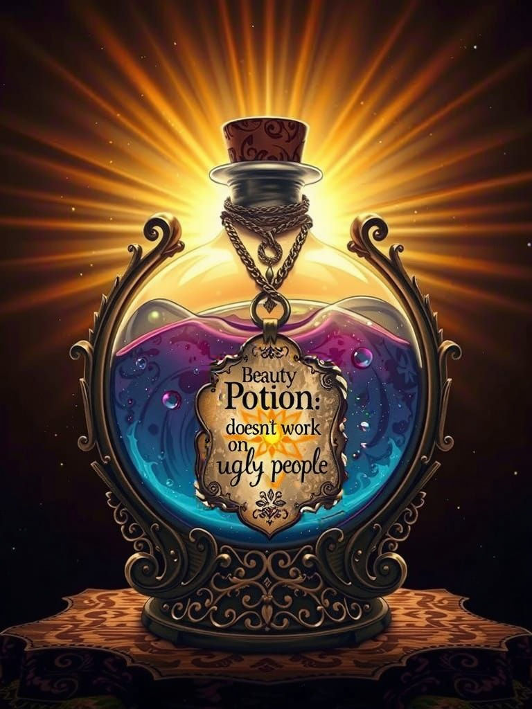 Stunning Fantasy Potion Flask in Cinematic Hyperrealism