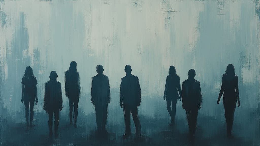 Abstract Figures in Muted Cool Tones