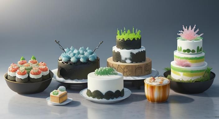 Cute Cartoon Mom with Food, Anime Art