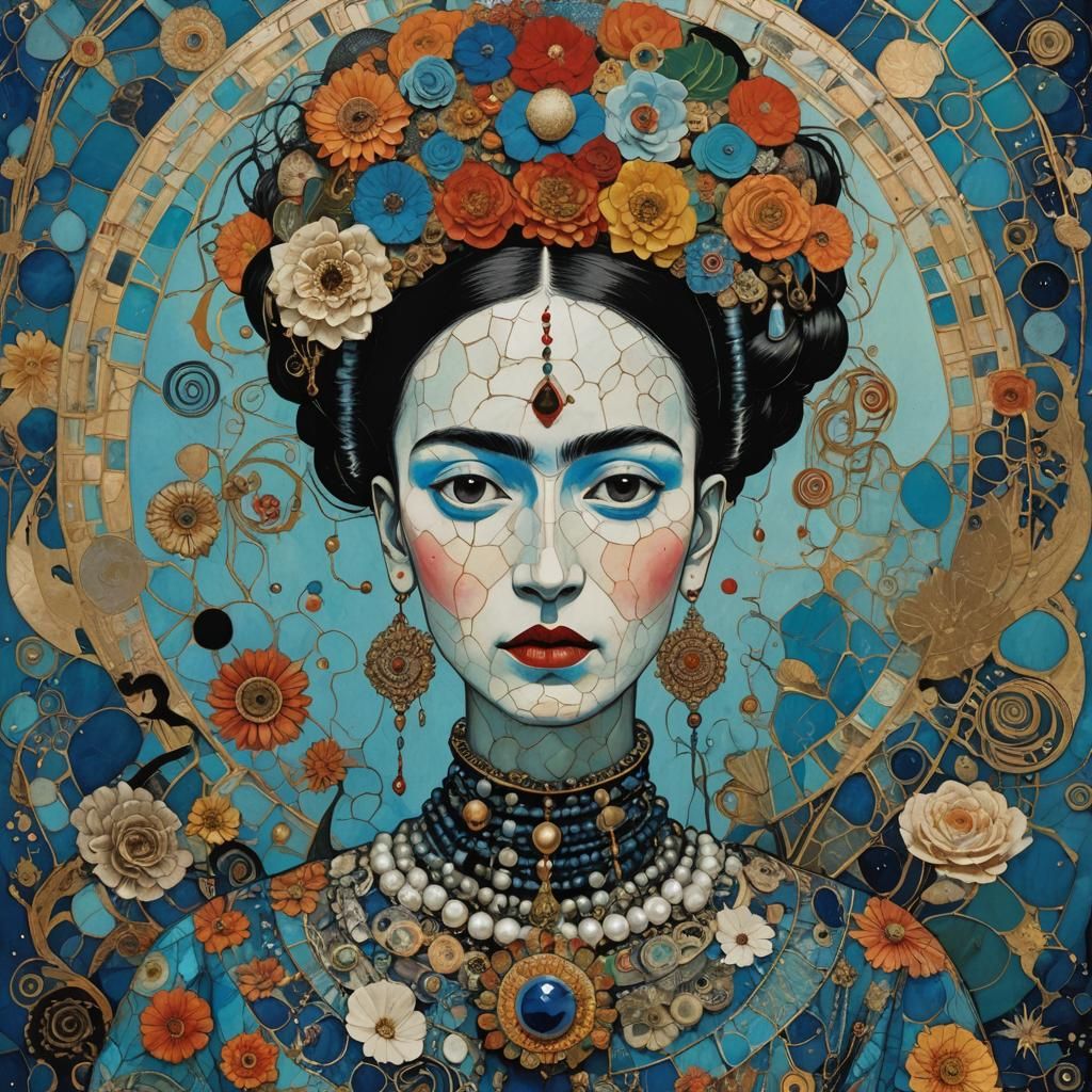 Funky Alien Female Portrait in Gothic Romanticism Style