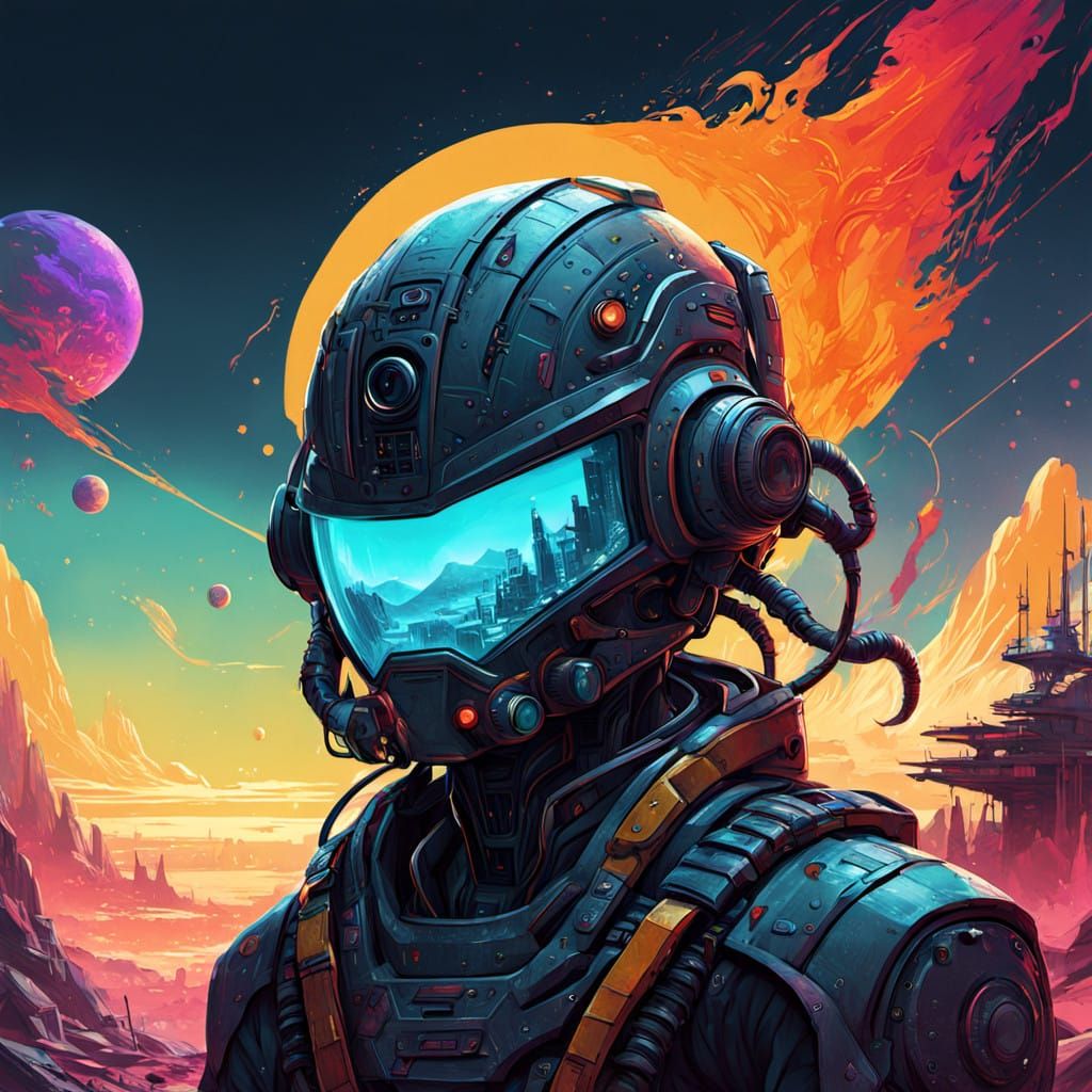 Ethereal Cosmic Creatures in Neon-Lit Futurism