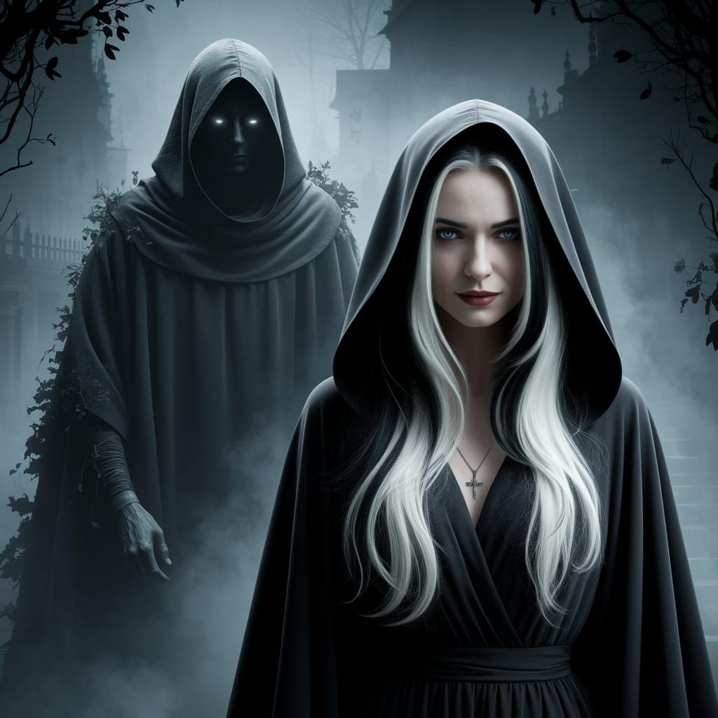 Gothic Beauty in Shadowy Ambiance