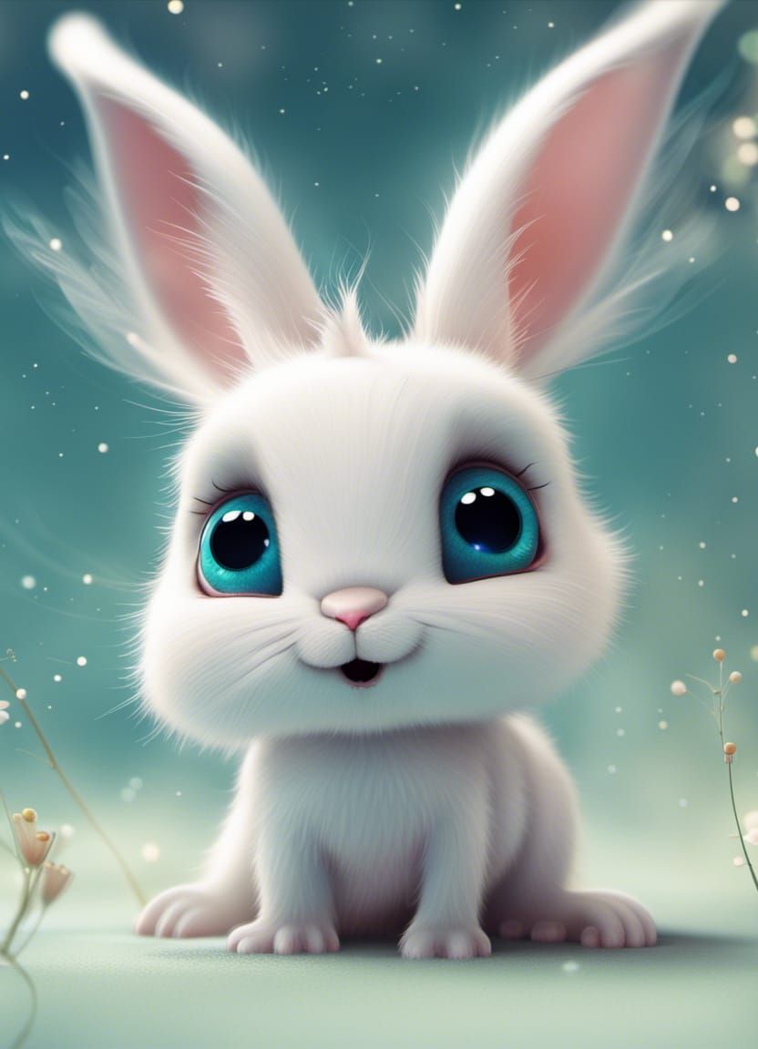 Pixar-Style White Rabbit Fairy Tale