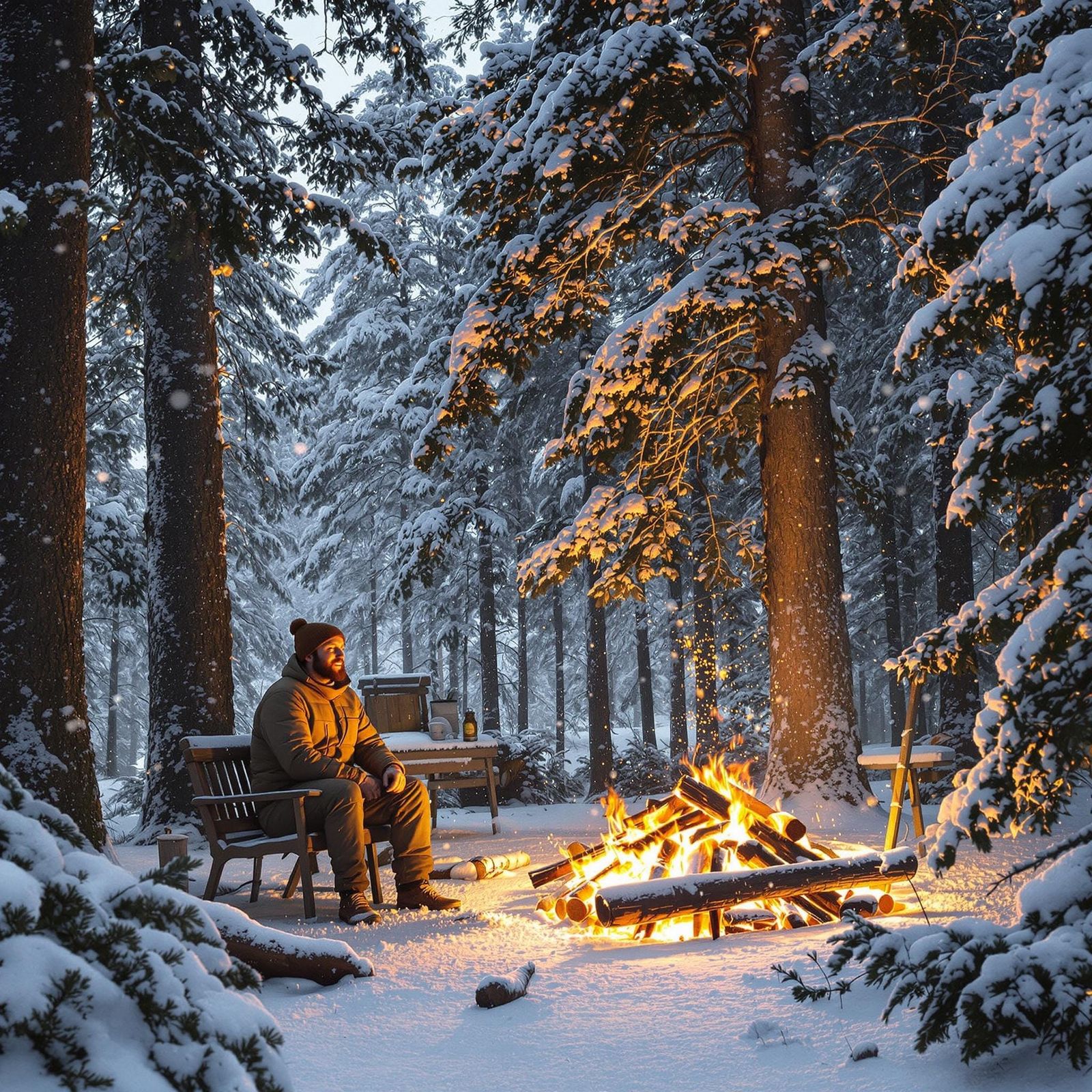 Bushcraft in a Magical Snowy Winter Wonderland
