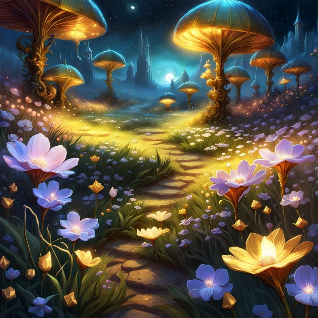 Sparkling Fairy Treasure Map in Moonlight