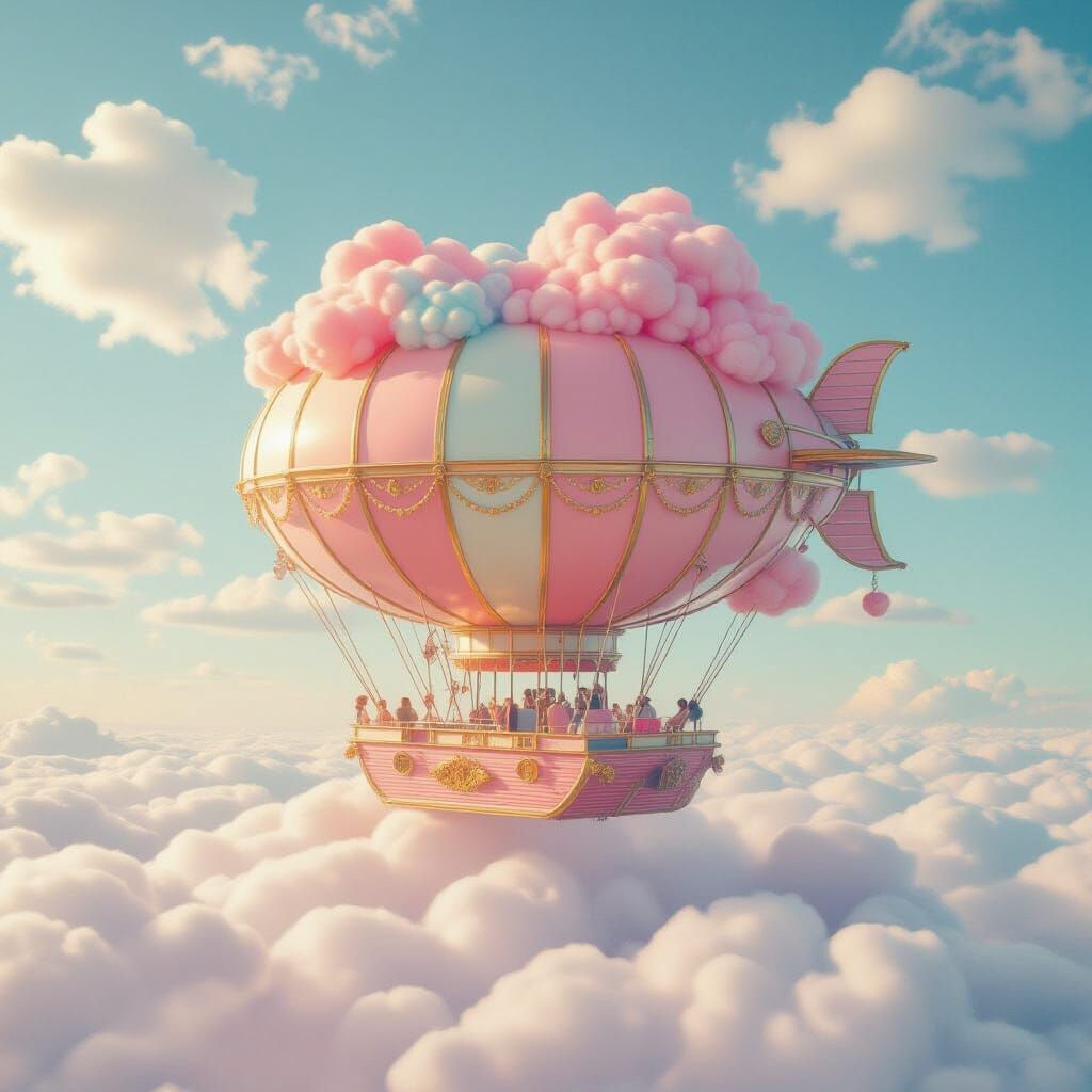 Cotton Candy Airship: 50s Fantasy Advertisement