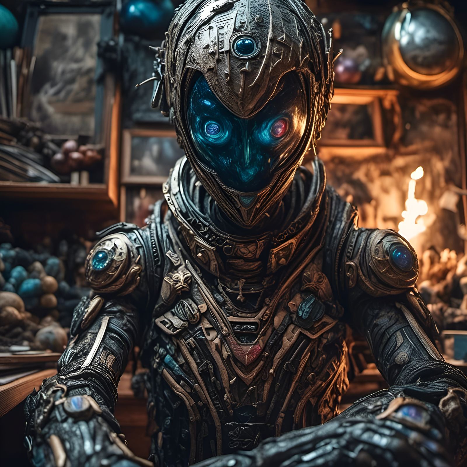 Alien Planet Earth Eyeball Portrait, Carne Griffiths Style