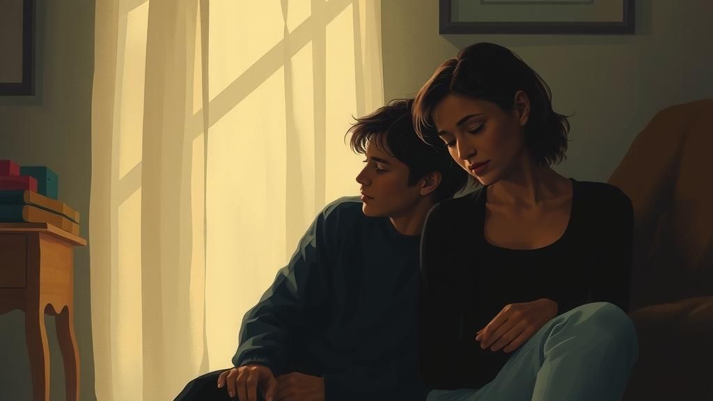 Empathetic Companionship in Soft Light: Digital Art