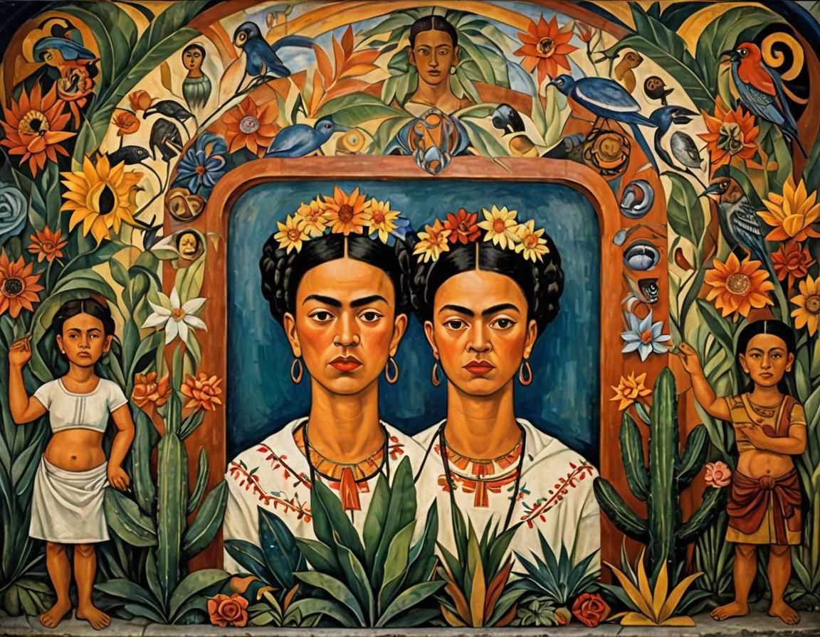 Industrial Mural in Art Deco Nouveau Style