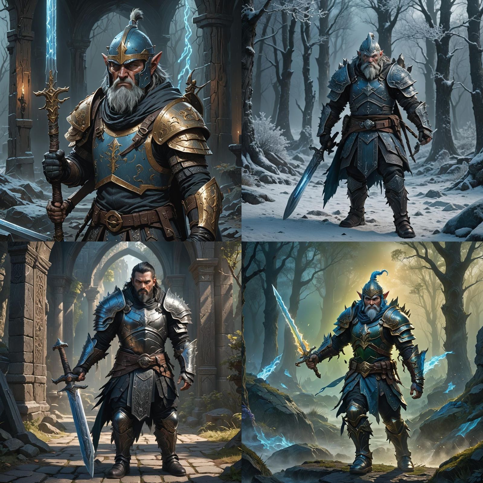 Gnomish Warrior in Full Plate Armor Concept Art