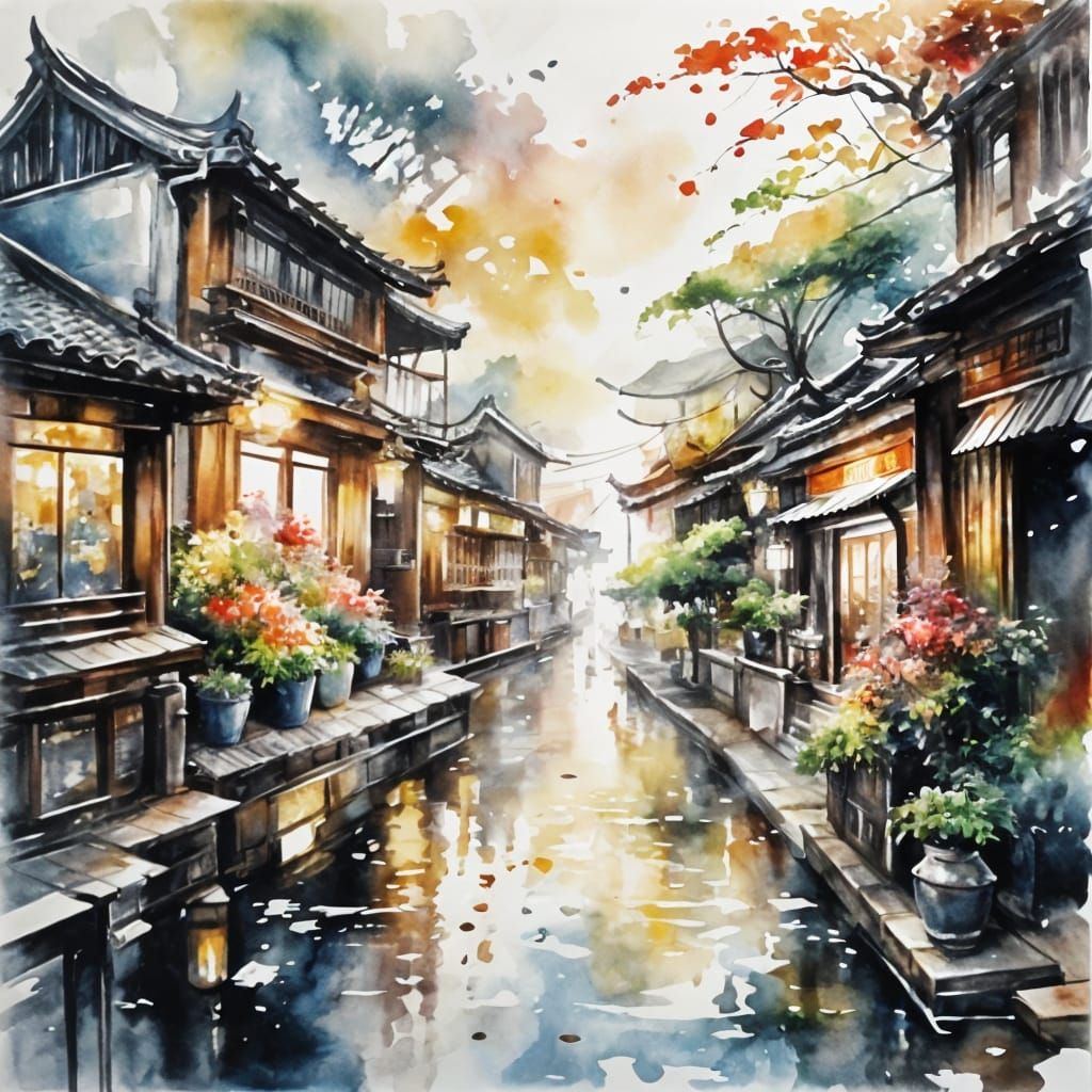 Watercolor Dreamscapes of Jiufen, Taiwan