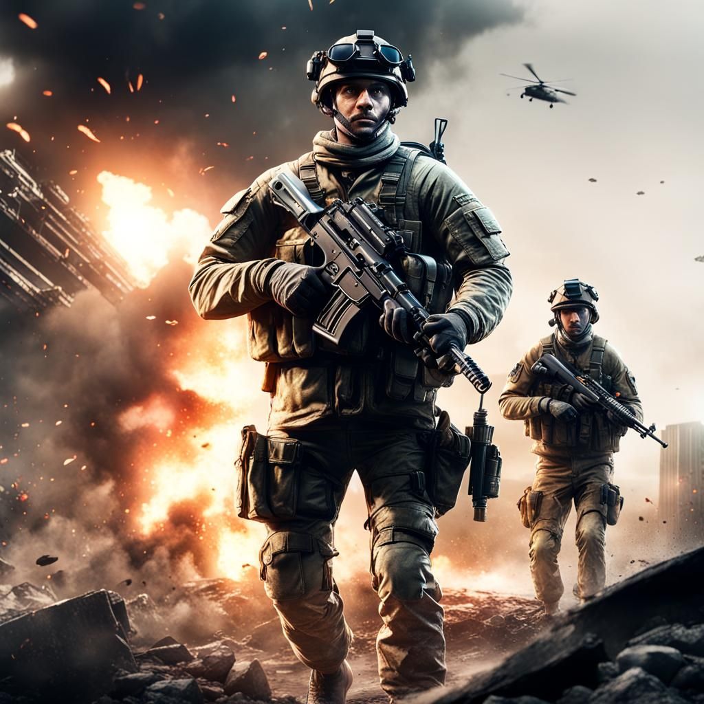 Epic Battlefield Scene in 3D Game Cinematic Style