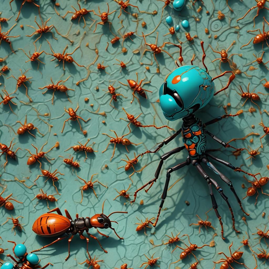 Tiny Man and Giant Ant in Matte Painting