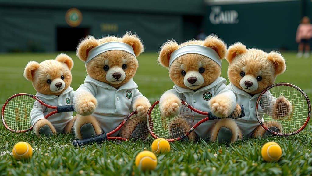 Teddy Bears Play Tennis at Wimbledon