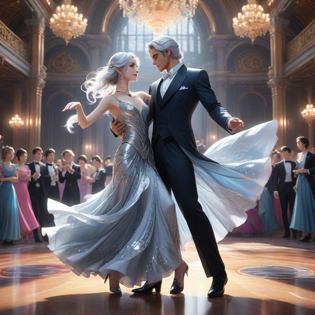 Ethereal Ballroom Dance in Vibrant 8K