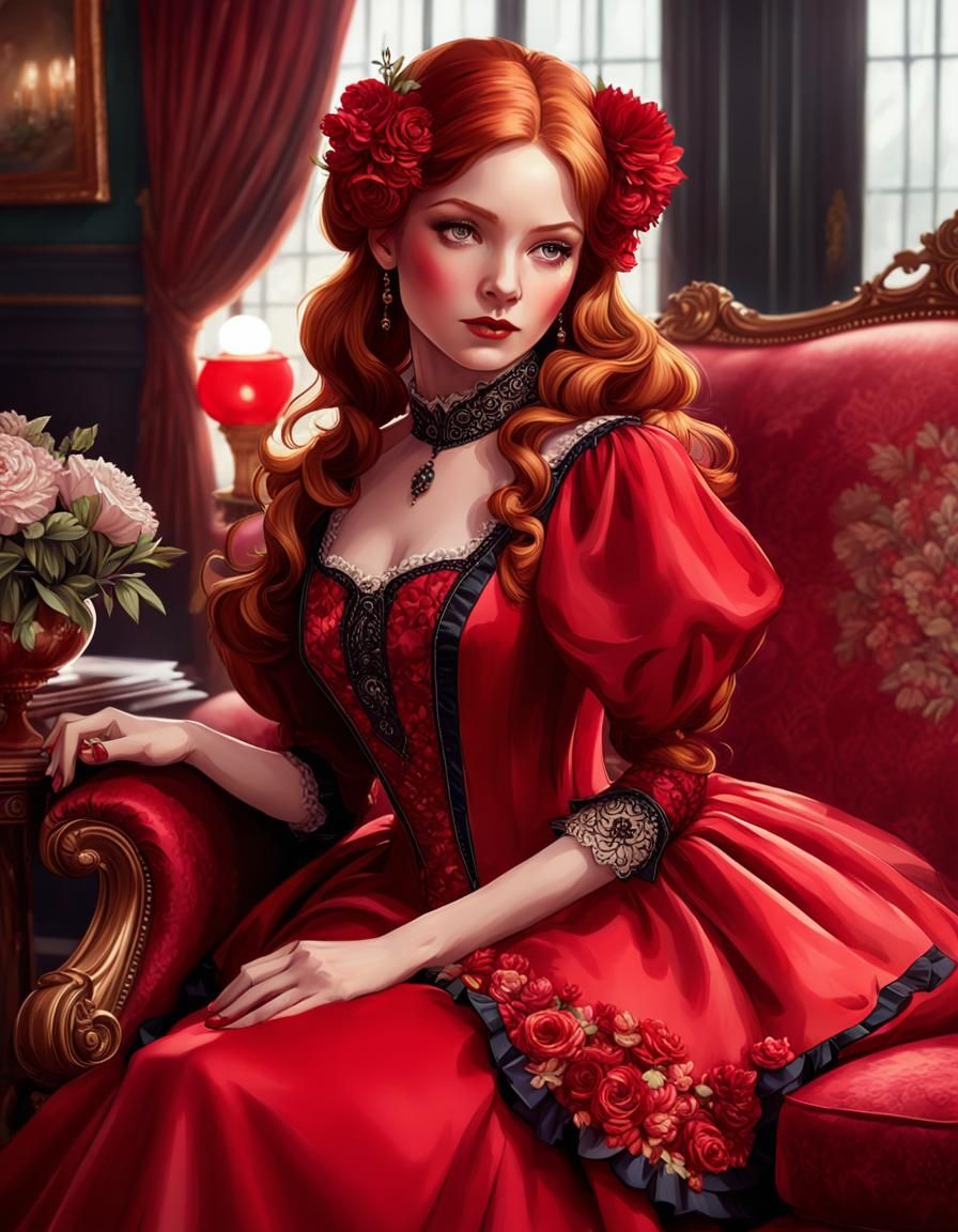 A beautiful little red-haired girl