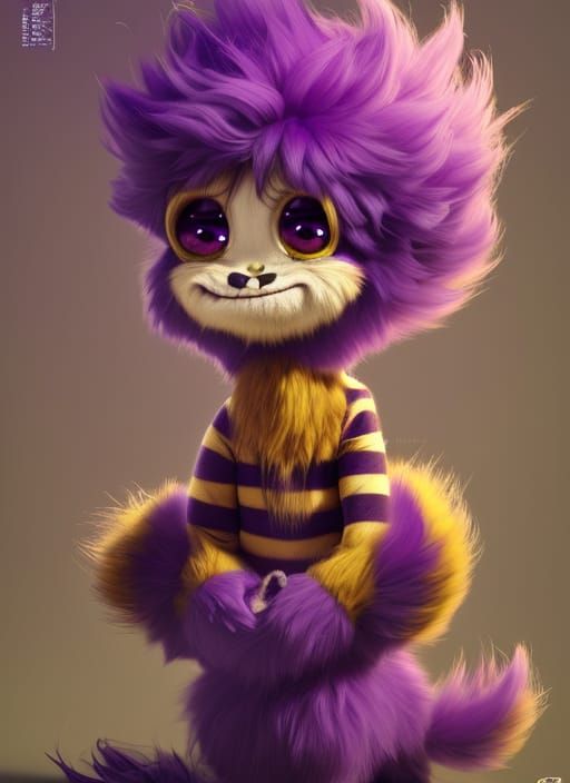 Friendly Fierce Chibi Monster in 3D Digital Art