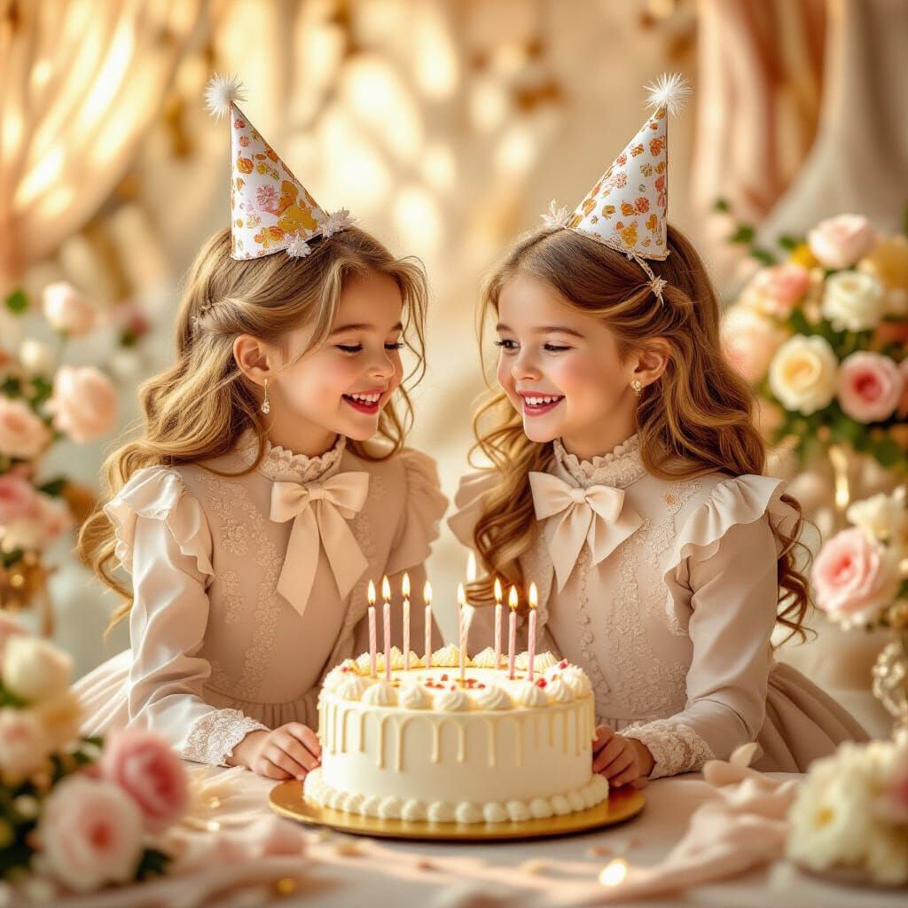 Identical Twins Celebrate 12th Birthday in Fashion