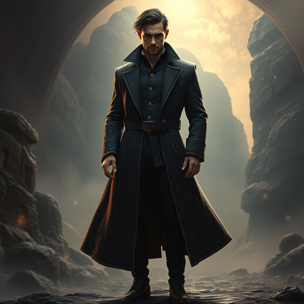 Heroic Man in Embroidered Coat, Fantasy Concept Art