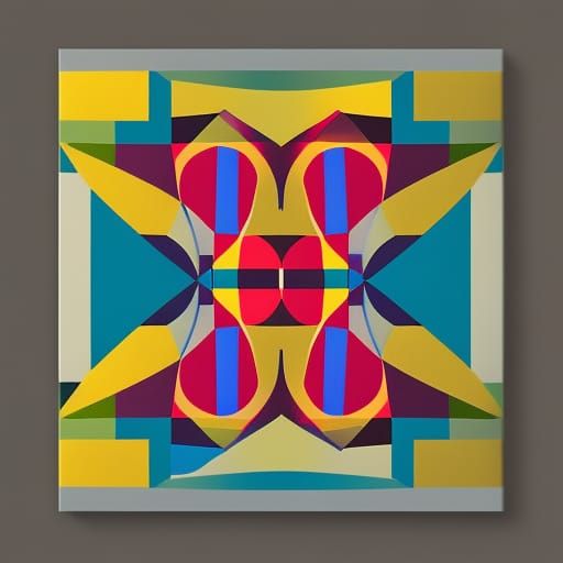 Geometric Pop Art Screen Print in 8K