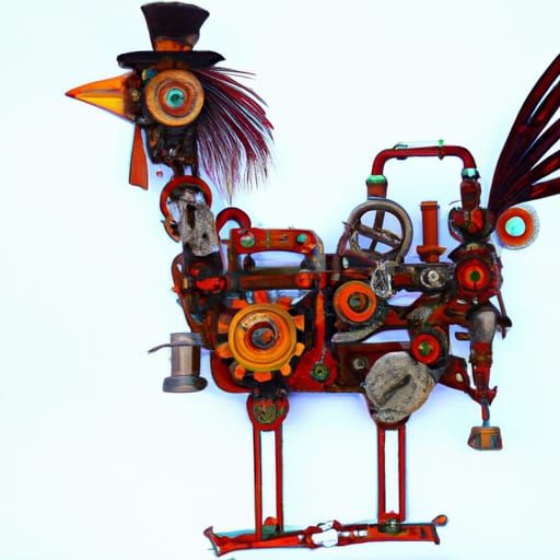 Steampunk Rooster with Gears