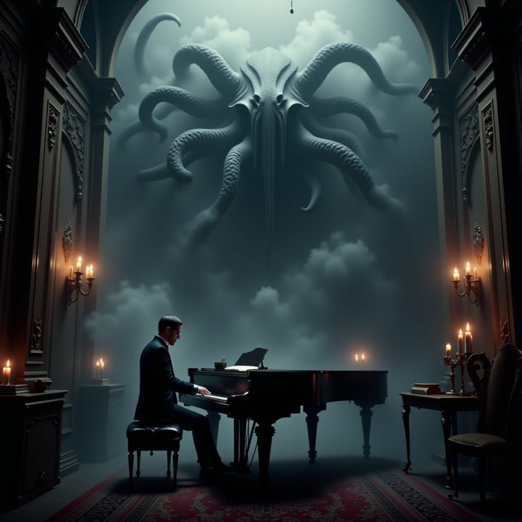 Ethereal Cthulhu Haunts Victorian Piano Concert