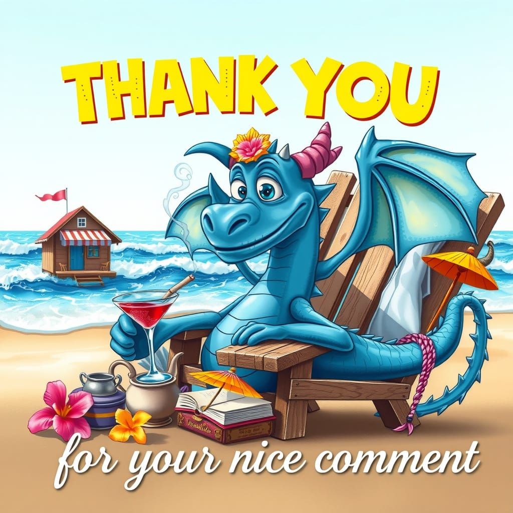 Double exposure. A cute, goofy, cartoon SLATE BLUE dragon, a goofy grin across his face, one pointed middle tooth gleami...