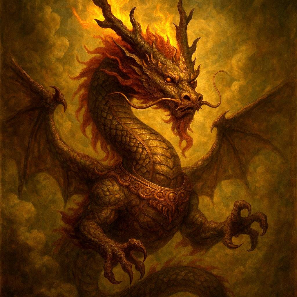 AI Interpretation of a Dragon God