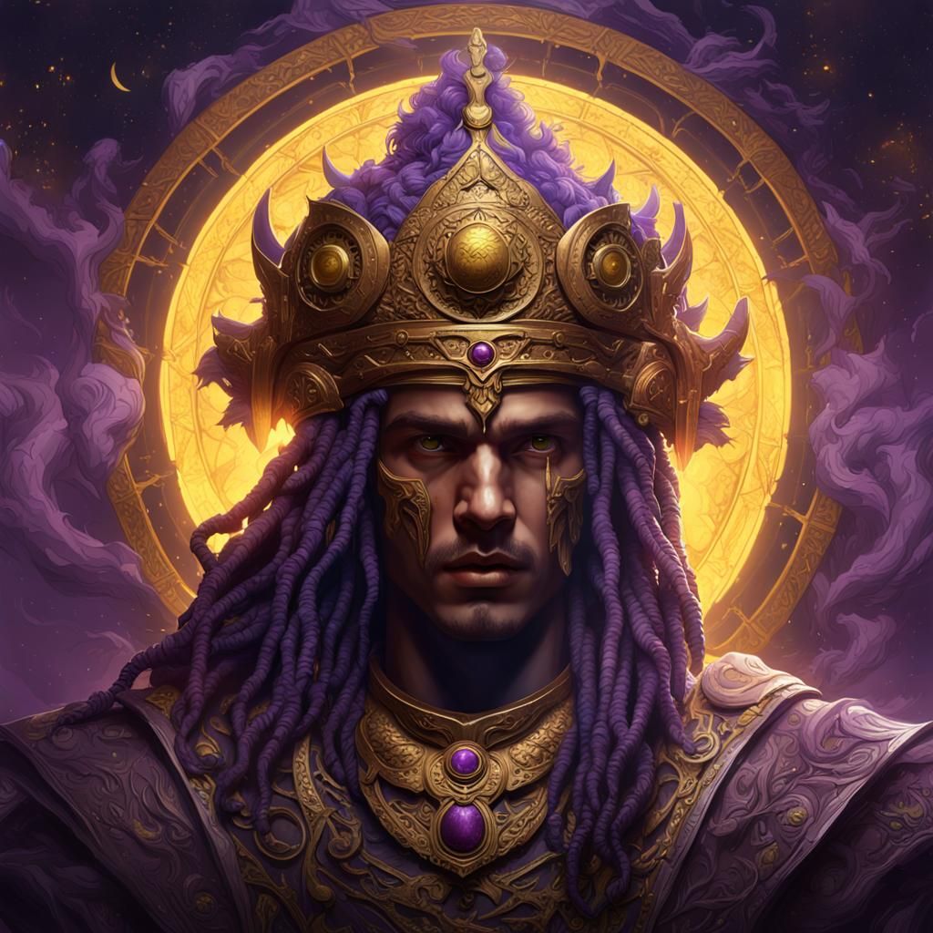 Young God of the Universe in Dark Fantasy Style