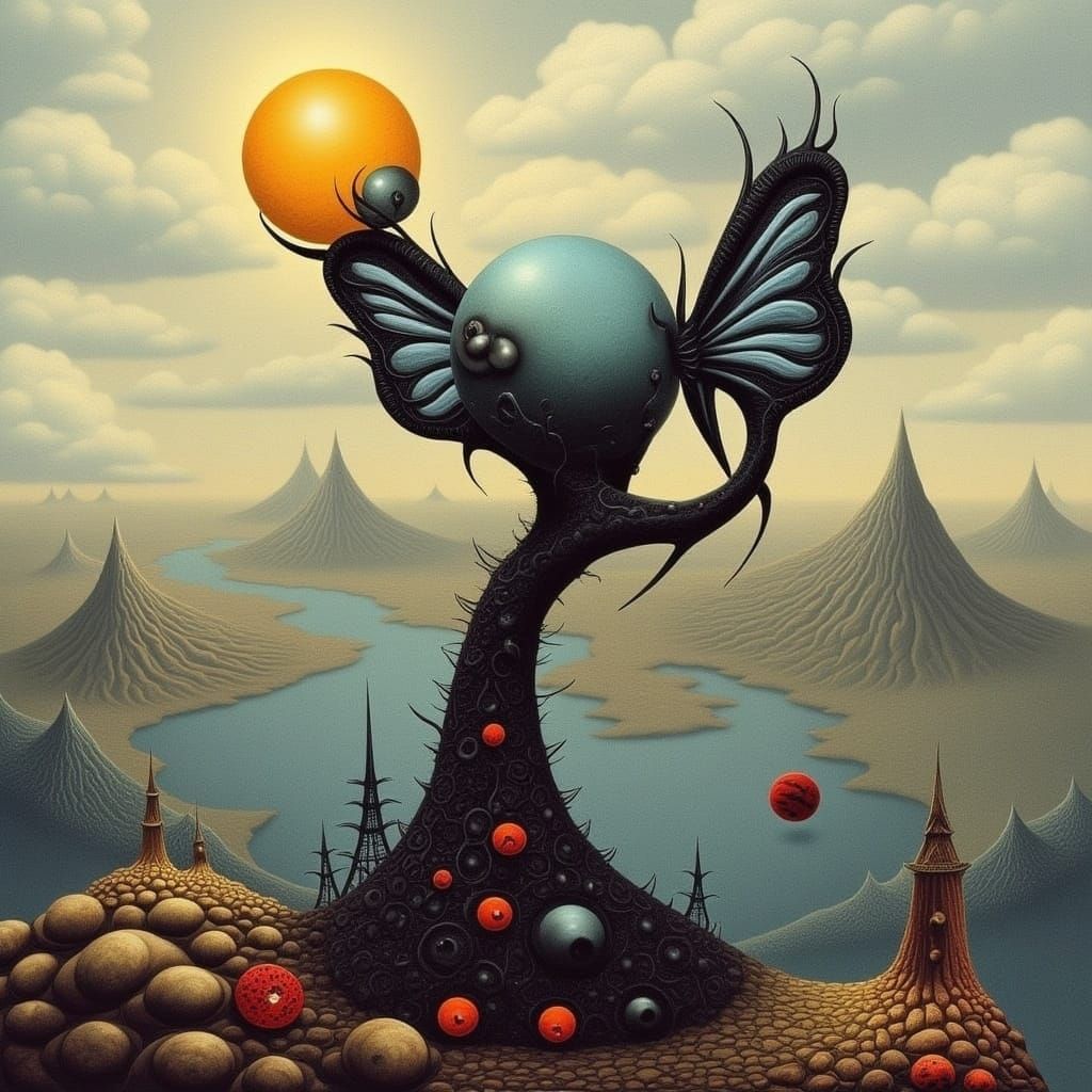 Elegant Dark Floral Design with Intricate Details