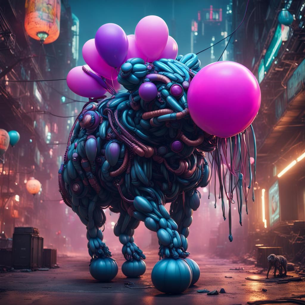 Cyberpunk Balloon Animal Concept Art