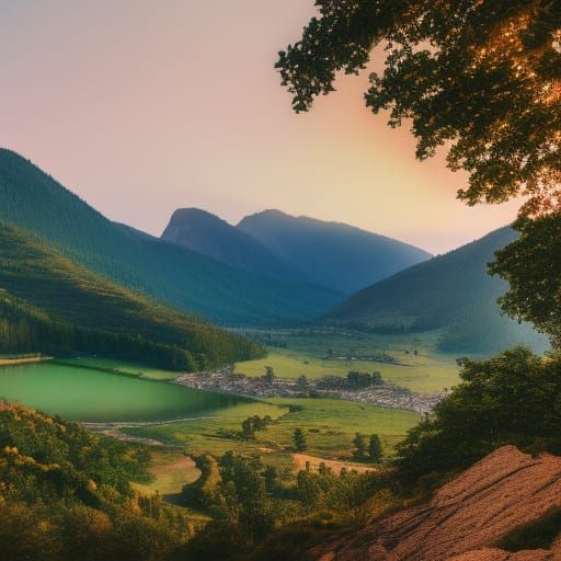 Mountain Valley at Dawn