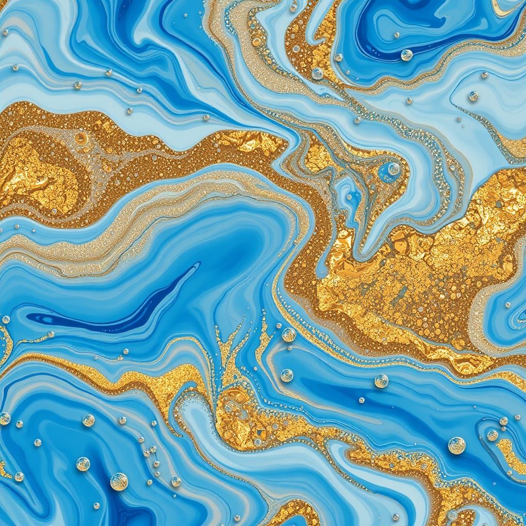 Vibrant Epoxy Resin Art in Swirling Digital Patterns