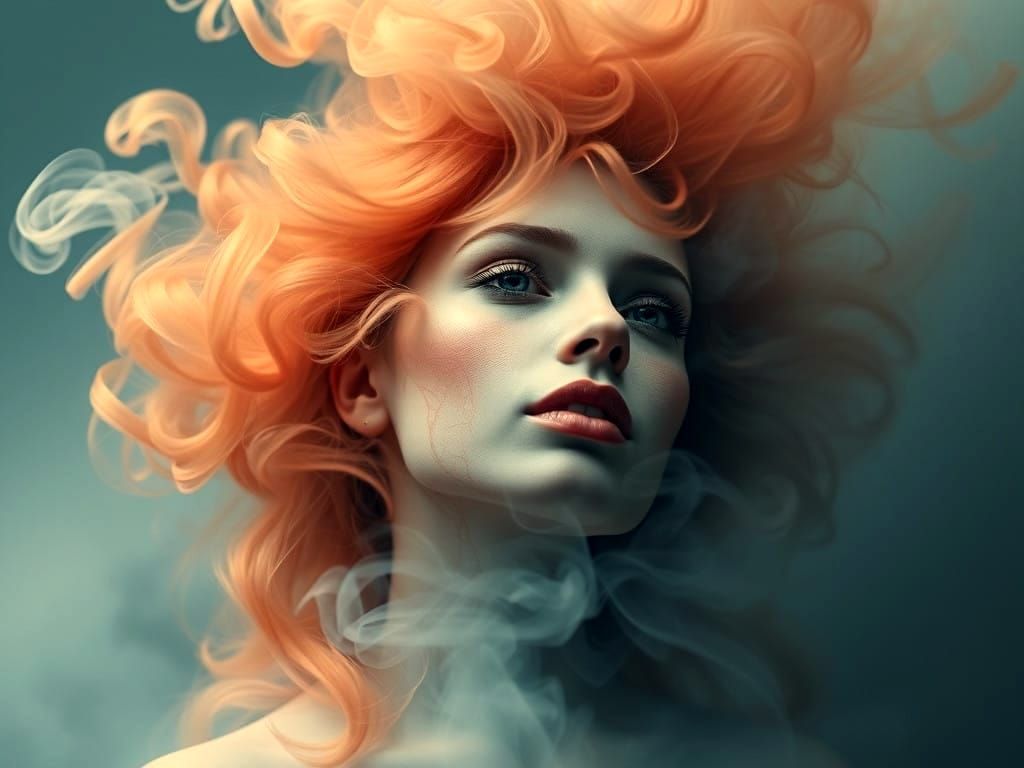 Surreal Smoke Portrait Ascends in Impasto Fantasy