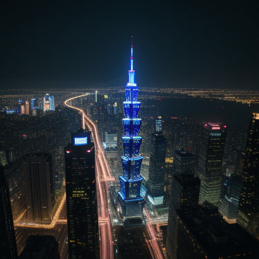 Glowing Taipei 101 Nighttime Metropolis