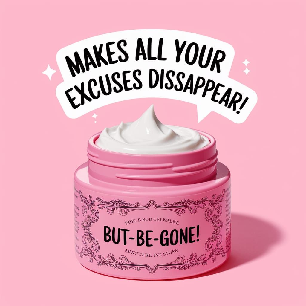 Whimsical Cream Jar with Magical Slogan