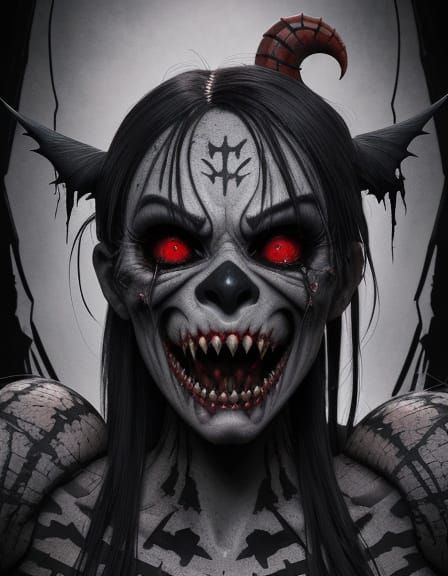 Macabre Nightmare: Kawaii Waifu with Animalistic Features