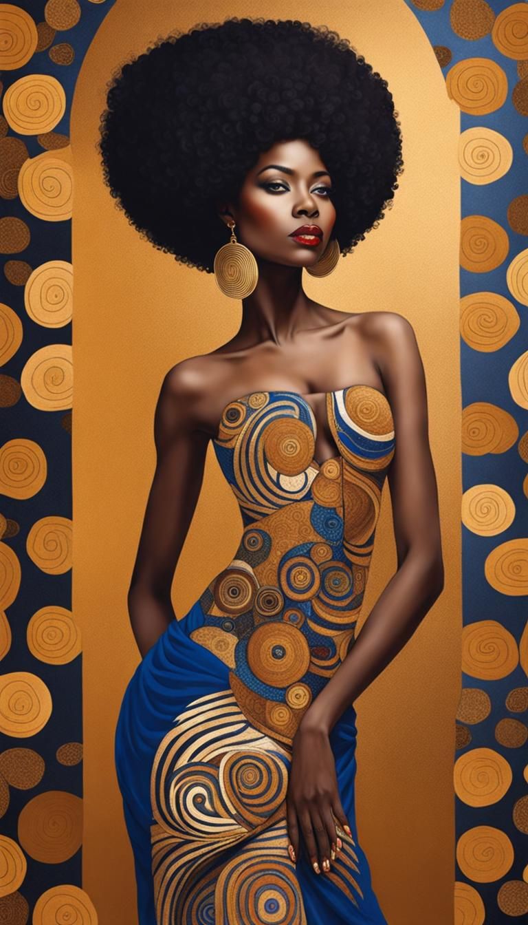 African American Woman in the Style of Klimt
