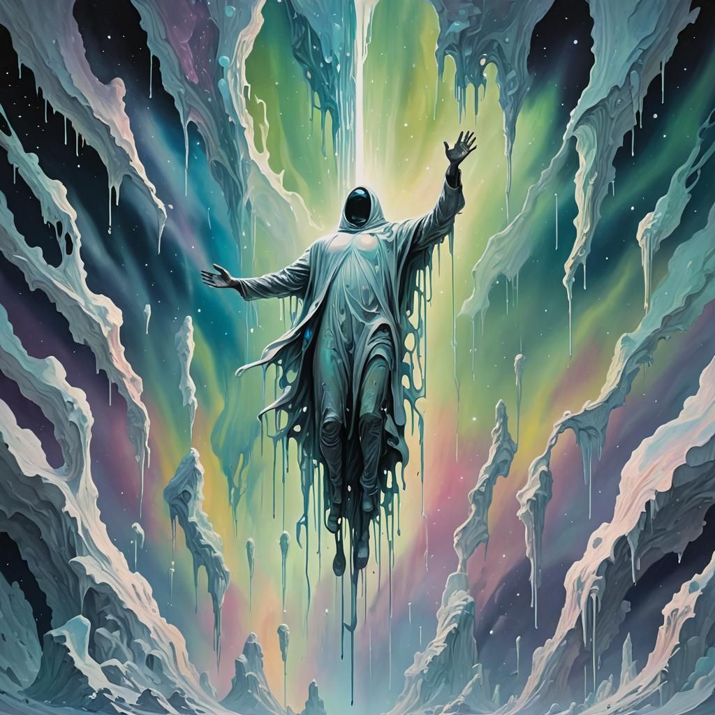 Abstract Void with Disfigured Form in Space