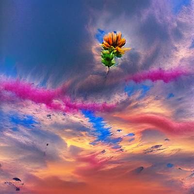 Colorful Flower Blooms in the Sky