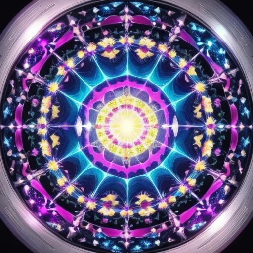 Shimmering Sphere with Neon Highlights in 3D