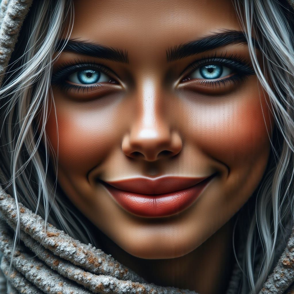 Ethereal Woman in Elegant Dress Amidst Serene Countryside